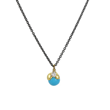 Sarah Richardson - Turquoise Berry Bloom Necklace with White Zircon