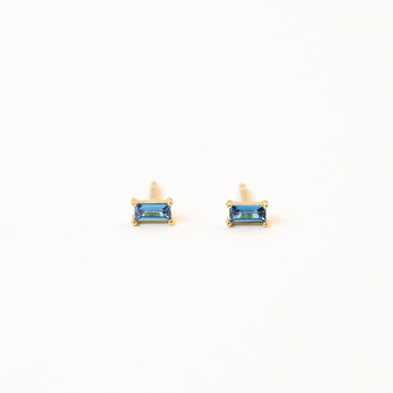 JaxKelly - Sapphire Cubic Zirconia Baguette Earrings