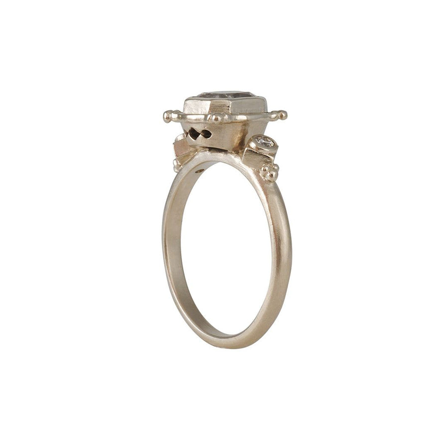 Megan Thorne - Picture Frame Ring with Radiant Cut x Diamond Foundry - The Clay Pot - Megan Thorne - 18k gold, 18k white gold, Diamond, engagementring, ring, Size 6.5