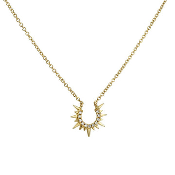 Liven Co. - Small Open Sunburst Necklace - The Clay Pot - Liven Co. - 14k gold, classic, diamond, Necklace, Style:Single Pendant