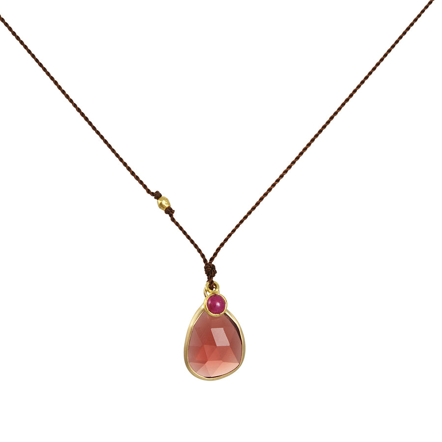 Margaret Solow - Garnet and Ruby Cabochon Necklace