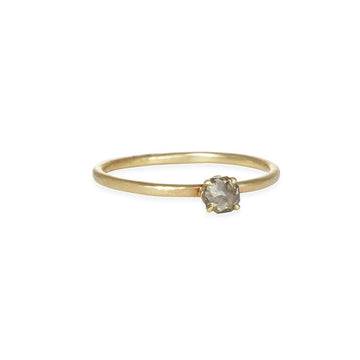 Rebecca Overmann - Green Diamond Four Prong Ring - The Clay Pot - Rebecca Overmann - 14k gold, green diamond, ring, Size 6.5