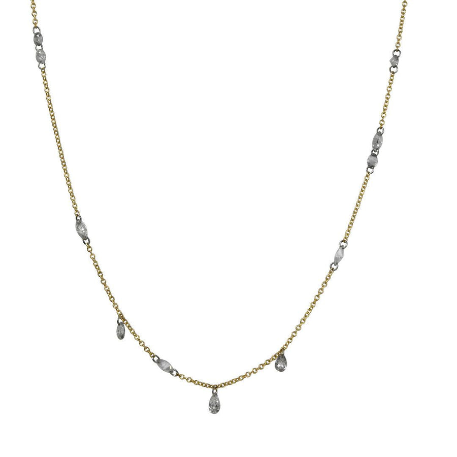 TAP by Todd Pownell - Free-set Necklace With 1 Carat Total Mixed-Cut Diamonds - The Clay Pot - TAP by Todd Pownell - 18k gold, classic, diamond, Necklace, platinum