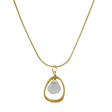 Phillippa Roberts - Open Circle Pendant with Chalcedony Necklace - The Clay Pot - Philippa Roberts - chalcedony, Necklace, vermeil