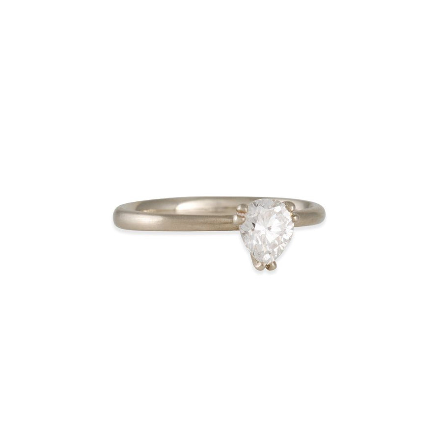 Rebecca Overmann - Pear Antique Diamond Ring - The Clay Pot - Rebecca Overmann - 14k white gold, Diamond, engagementring, ring, Size 6.5
