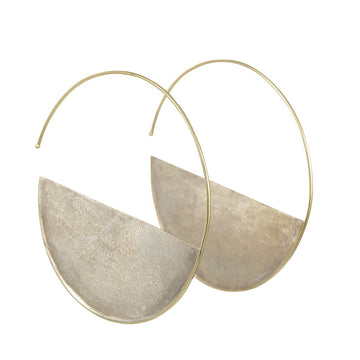 Shaesby - Half Moon Hoop Earrings - The Clay Pot - Shaesby - 14k gold, All Earrings, Earring:Hoops, Hoops, Sterling Silver
