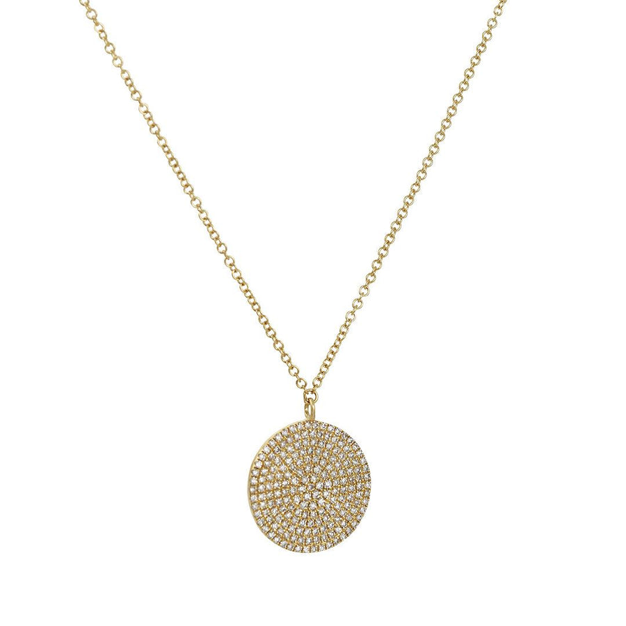 CP Collection - X-Large Diamond Disc Pendant - The Clay Pot - CP Collection - 14k gold, classic, diamond, Necklace, Style:singlependant