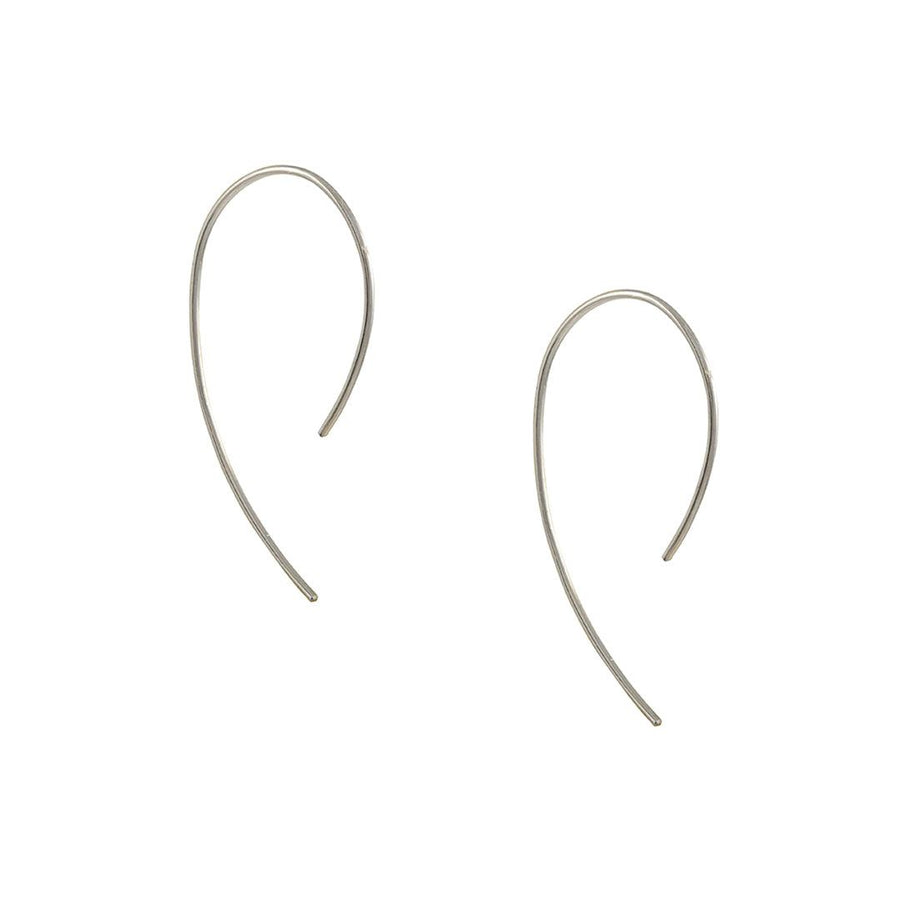 SALE - Medium Curve Hoop in Sterling Silver - The Clay Pot - 8.6.4 - All Earrings, Earring:Hoops, Hoops, SALE, Sterling Silver