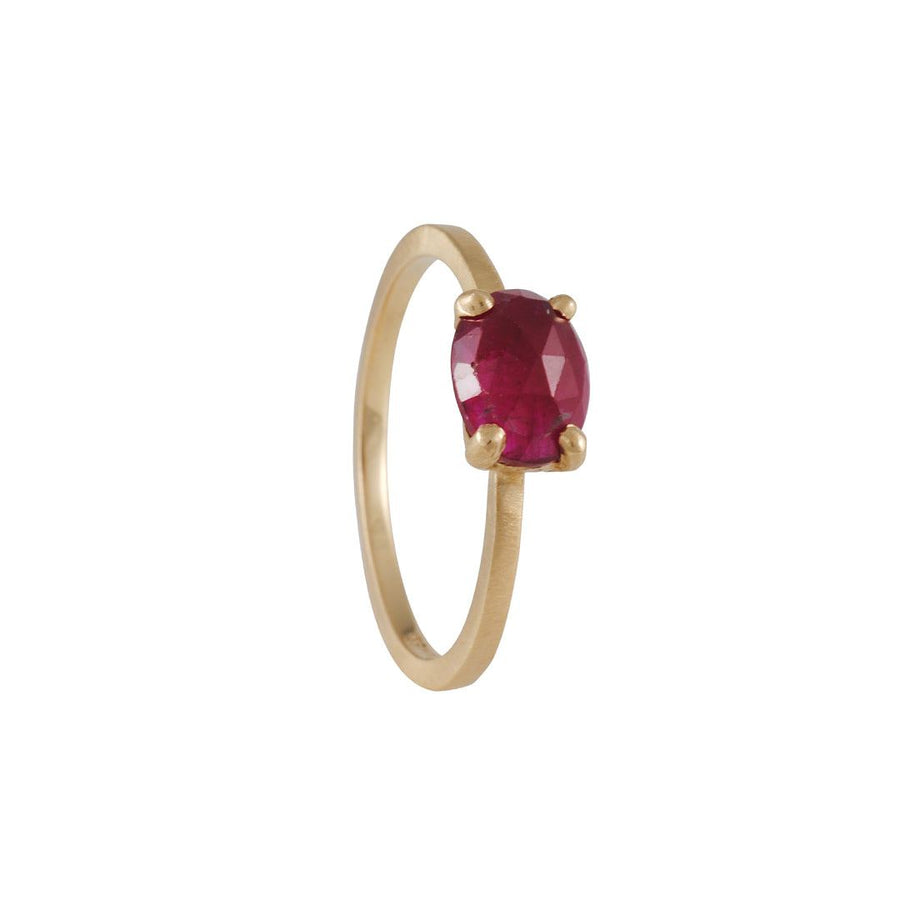Jennifer Dawes - Oval Ruby Stack Ring - The Clay Pot - Dawes Designs - 18k gold, engagementring, holiday, ring, ruby, Size 6, stonering