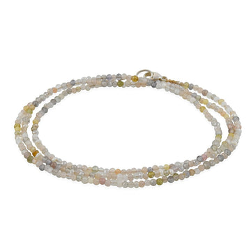 Margaret Solow - Light Multicolor Triple Strand Beaded Bracelet/Necklace - The Clay Pot - Margaret Solow - agate, bracelet, celestial, consignment, mop, msts