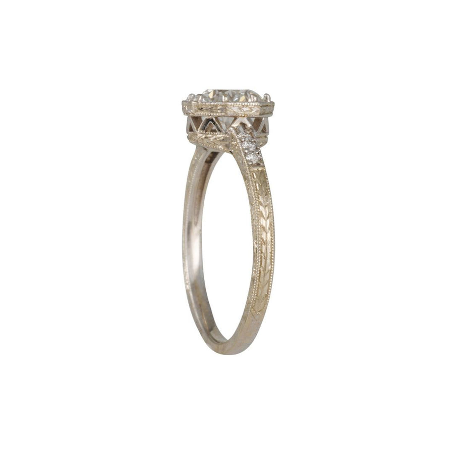 Lori Mclean x Diamond Foundry - Engraved Octagon Solitaire - The Clay Pot - Lori McLean - 14k white gold, Diamond, engagementring, ring, Size 6
