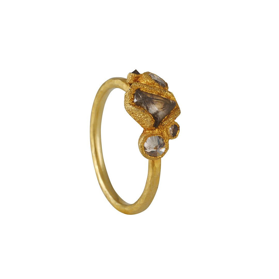 TAP by Todd Pownell - One of a Kind Raw Diamond Cluster Ring - The Clay Pot - TAP by Todd Pownell - 18k gold, Diamond, raw diamond, ring, Size 6.5
