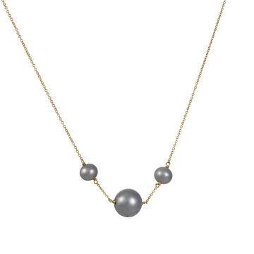Carla Caruso - Grand Linear Grey Pearl Necklace