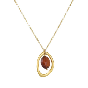 Philippa Roberts - Organic Oval and Garnet Necklace