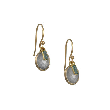 Margaret Solow - Green Sapphire and Emerald Drop Earrings