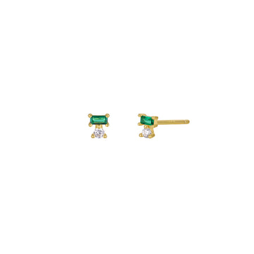 JaxKelly – Emerald Baguette + CZ Studs