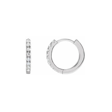 CP Collection - 12mm Diamond Huggie Hoop Earrings