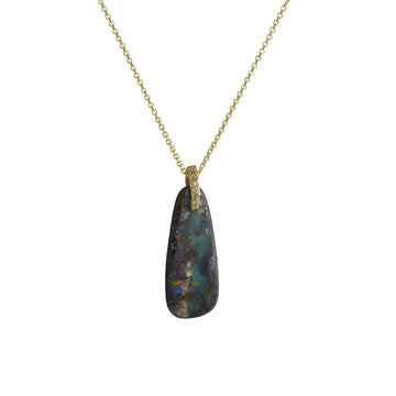 Monaka - Boulder Opal Necklace with Diamond Bale