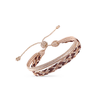 Maaÿaz – Duo Zyn + Mini arrow Bracelet in Rose Gold and Chocolate