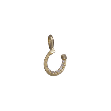 Kima – Mini Horseshoe Charm with White Diamonds