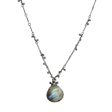Zuzko Jewelry - Long Swarm Necklace With Labradorite in Sterling Silver