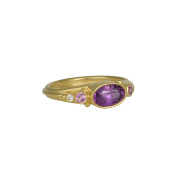Michael Banzhaf - 1.8ct Pink Sapphire Ring in 18k with Pink Sapphire Side Stones