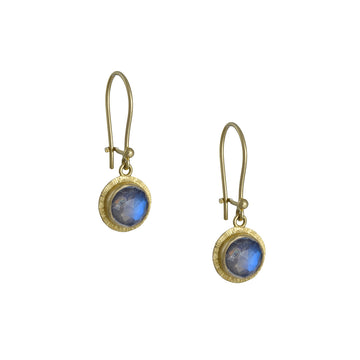 Steven Battelle – Round Rainbow Moonstone Earrings