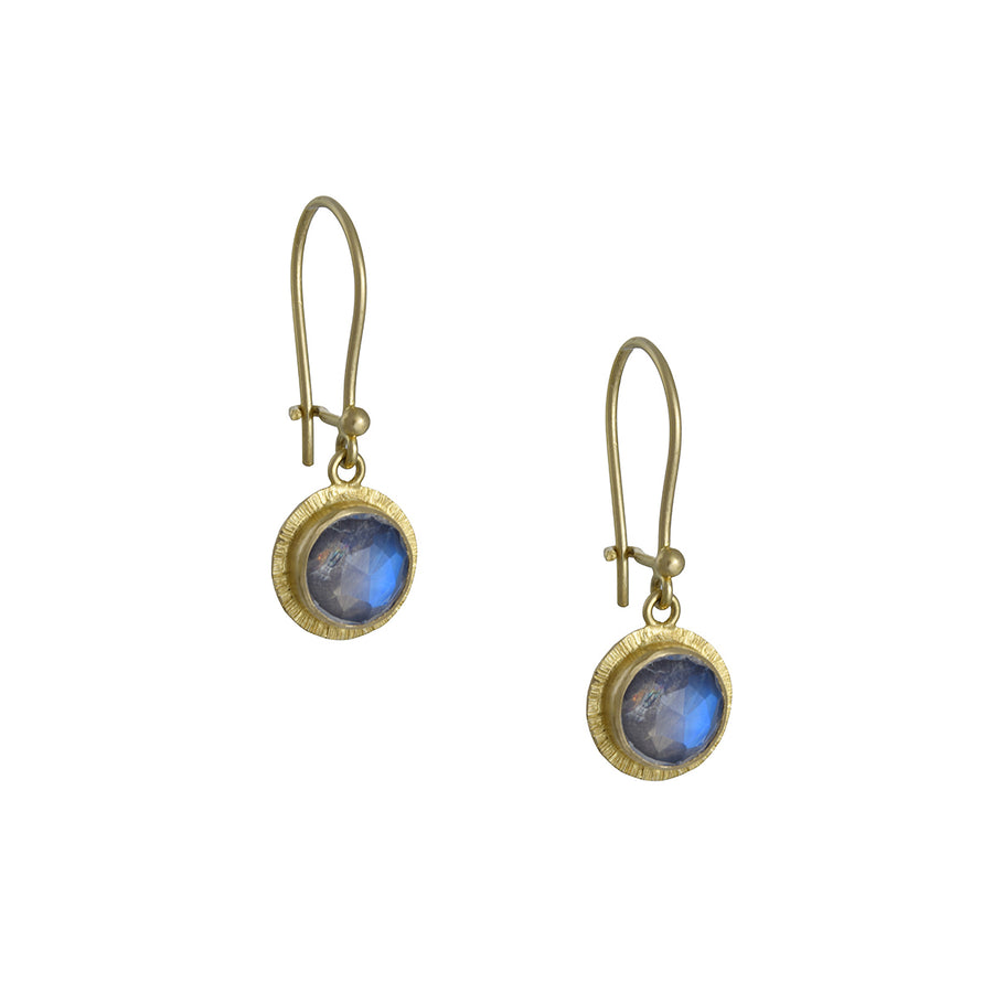 Steven Battelle – Round Rainbow Moonstone Earrings