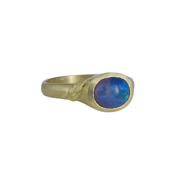 Monica Marcella – Australian Opal Ring with Carved Pluma