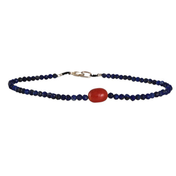 Margaret Solow – Oval Coral & Lapis Bracelet