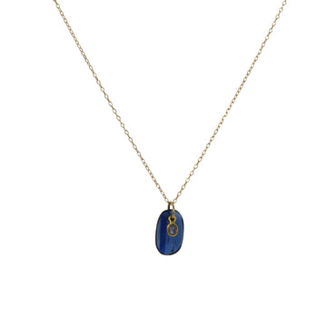 Margaret Solow – Kyanite and Diamond Necklace on Adjustable 14K Chain