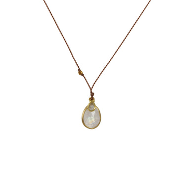 Margaret Solow – Rainbow Moonstone & Diamond Necklace