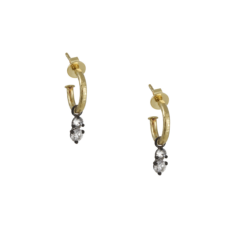TAP by Todd Pownell - Hoop Earrings with Inverted Diamond Charm