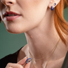 Mercurius - Single Lapis with Diamond Accent Stud in 14ky