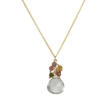 Philippa Roberts - Green Amethyst with Tourmaline Cluster Necklace