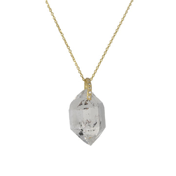 Monaka - Herkimer Diamond Necklace with Diamond Bale