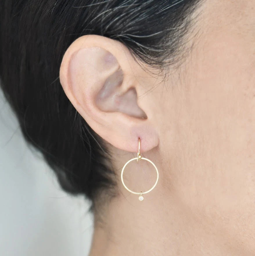 Carla Caruso - Open Circle Earrings with Diamonds