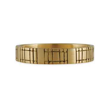 Marian Maurer - 4.5mm Flat Code Band in 18K Gold