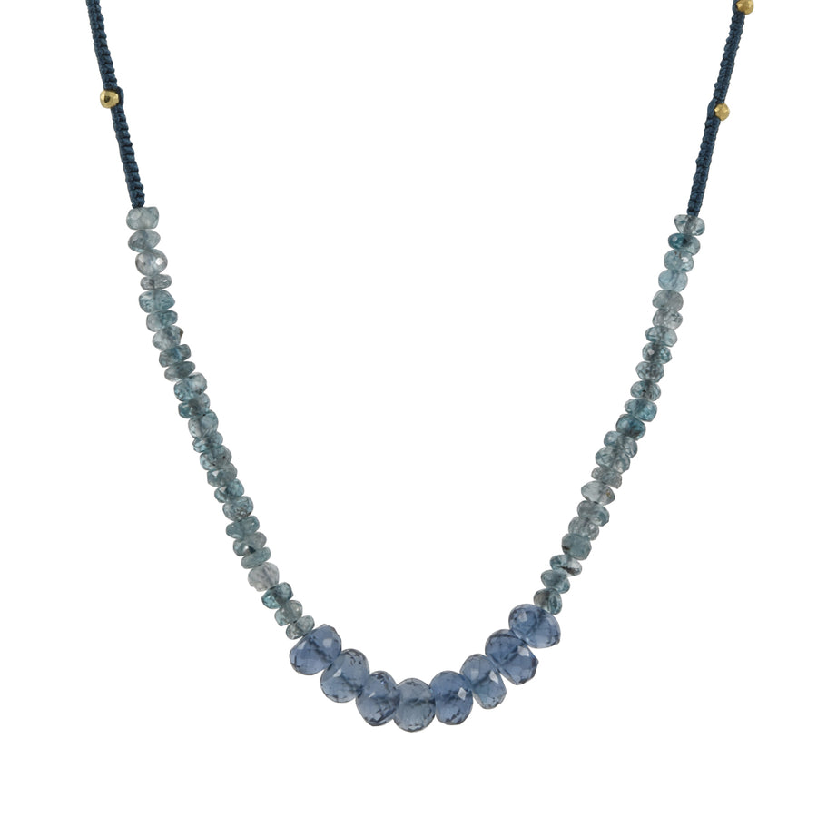 Danielle Welmond - London Blue Topaz, Zircon, and gold bead Necklace