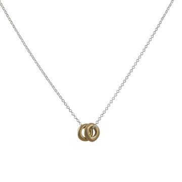 Philippa Roberts - Two Small Circles Necklace in 14k and Silver