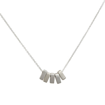 Philippa Roberts - Five Tiny Rectangles Necklace in Sterling Silver