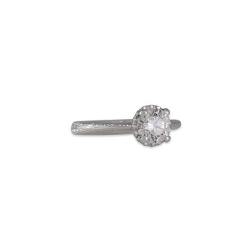 SALE - Classic Prong Set Engagement Ring with Engraving