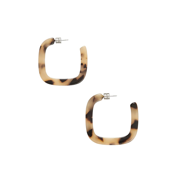 Machete -Midi Square Hoops in Blonde Tortoise – The Clay Pot