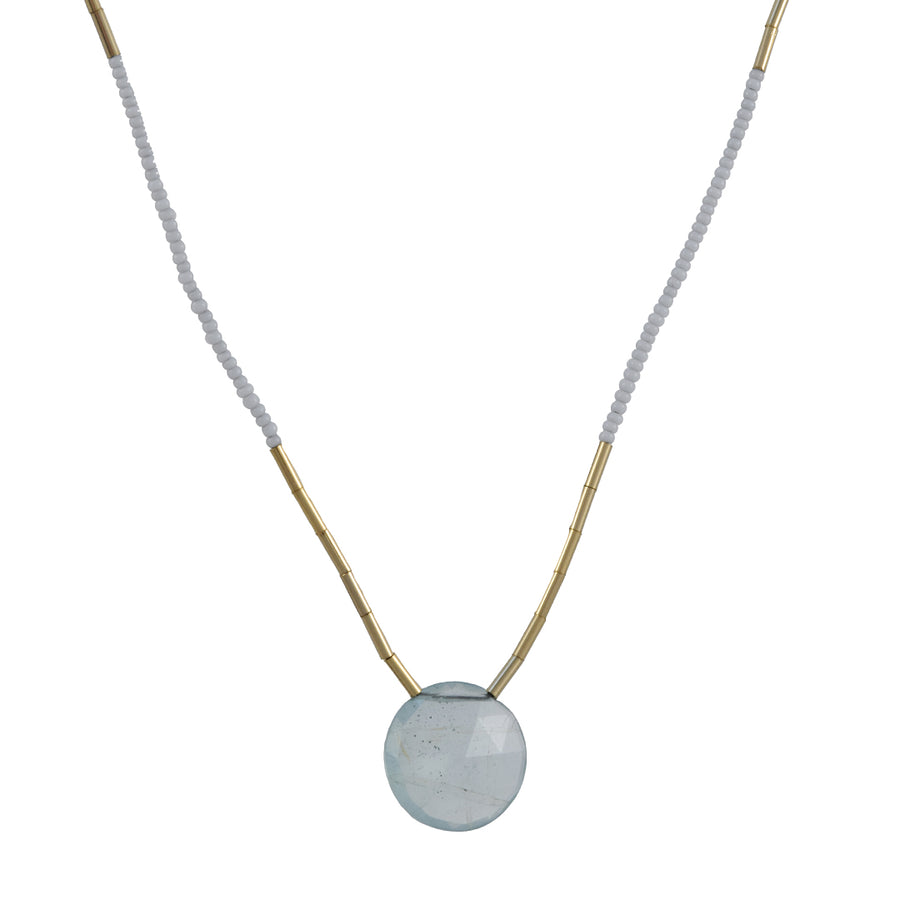Debbie Fisher Aquamarine on Seed Bead Necklace – The Clay Pot
