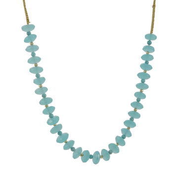 Danielle Welmond - Sea Blue Chalcedony with Turquoise Necklace