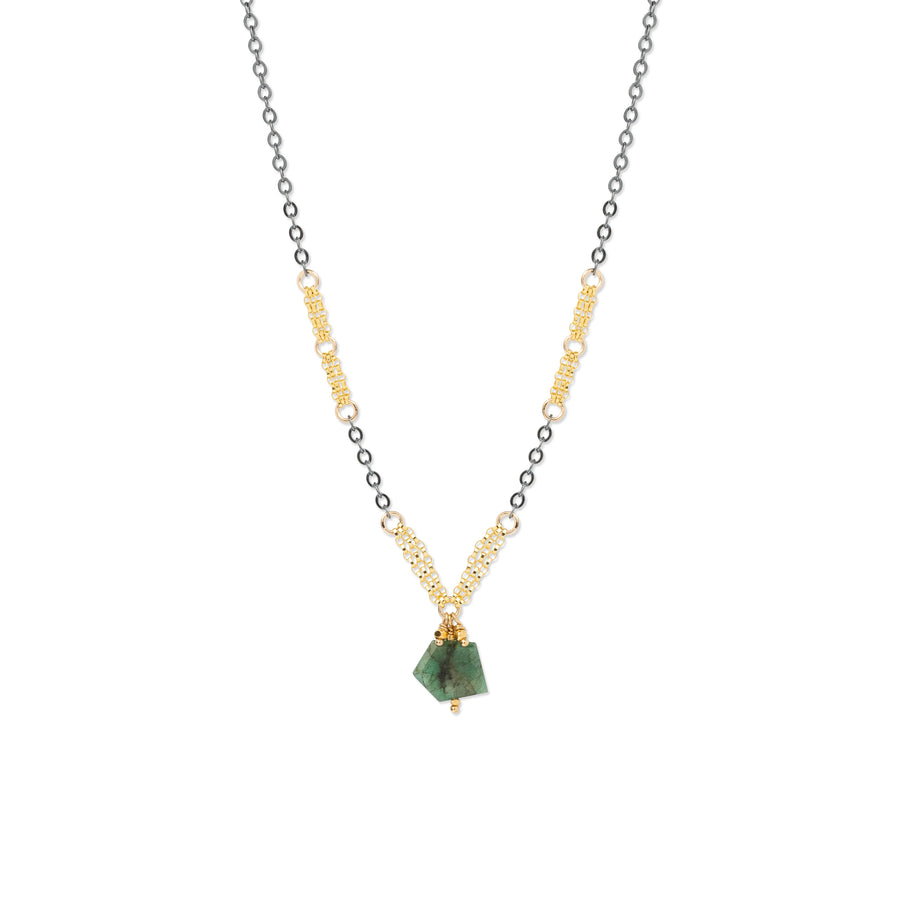 Kate Winternitz - Emerald Geometric Cut Necklace