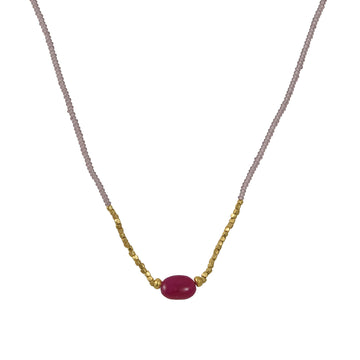 Debbie Fisher - Ruby Bead Necklace