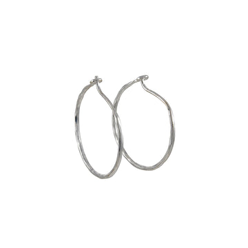 Tashi - 22mm hammered hoops in Sterling Silver