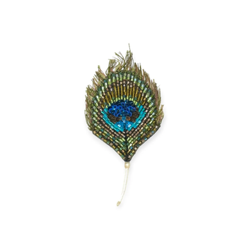 Trovelore - Luminous Peacock Feather Brooch Pin