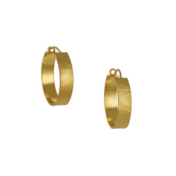 Philippa Roberts - Medium Hammered Hoops in Vermeil